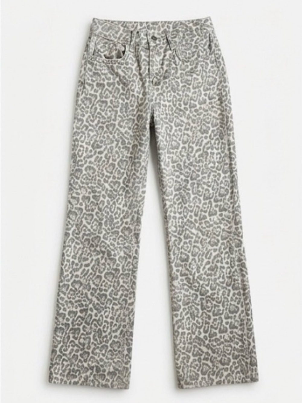 Women’s brown gray Leopard Print Straight Jeans